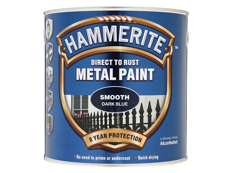 HMMSFDB25L - Direct to Rust Smooth Finish Metal Paint Dark Blue 2.5 Litre