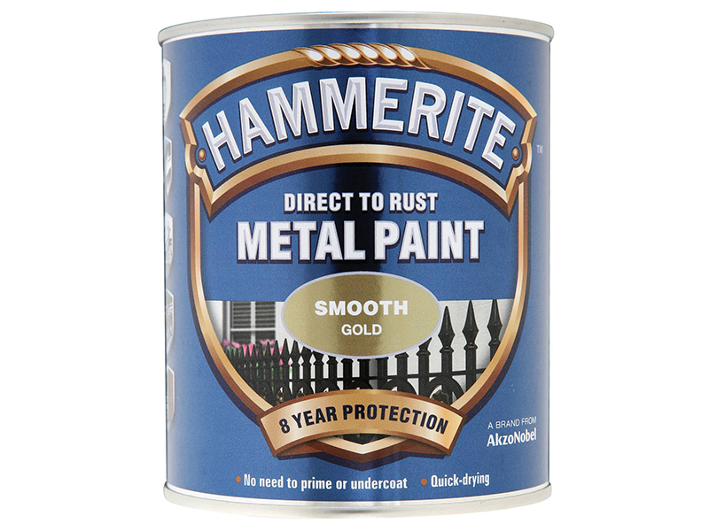 HMMSFGO750 - Direct to Rust Smooth Finish Metal Paint Gold 750ml