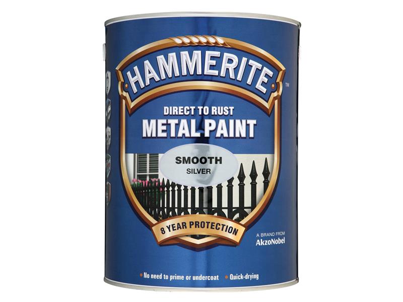 HMMSFS5L - Direct to Rust Smooth Finish Metal Paint Silver 5 Litre