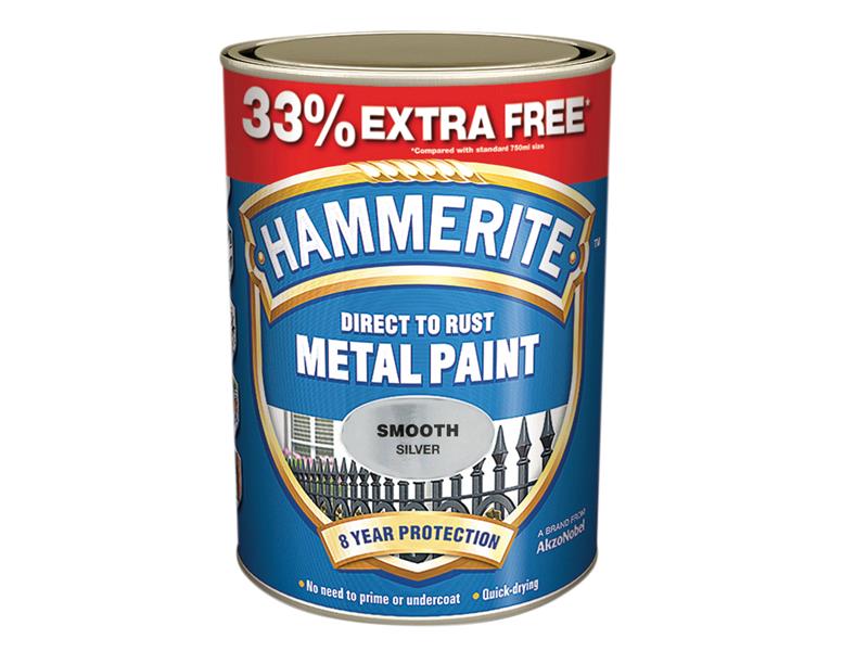 HMMSFS750AV - Direct to Rust Smooth Finish Metal Paint Silver 750ml + 33%