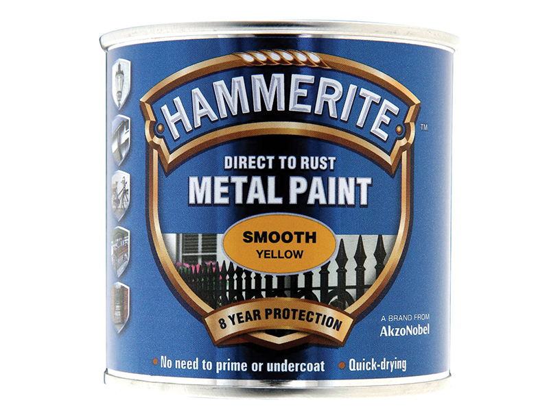 HMMSFY250 - Direct to Rust Smooth Finish Metal Paint Yellow 250ml