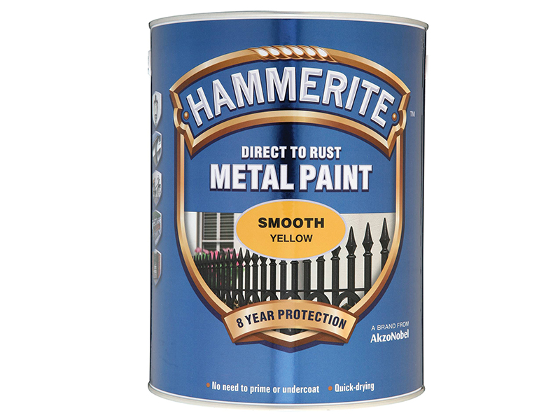 HMMSFY5L - Direct to Rust Smooth Finish Metal Paint Yellow 5 Litre