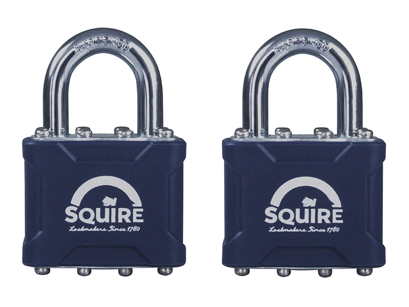 HSQ35T - 35T Stronglock Card (2) Padlocks 38mm Open Shackle Keyed