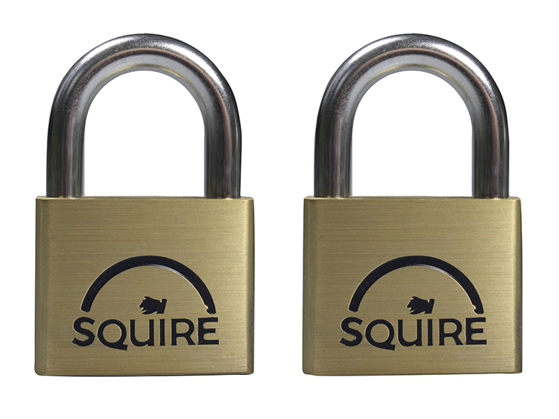 HSQLN5T - LN5T Lion Brass Padlocks 5-Pin 50mm Twin Pack