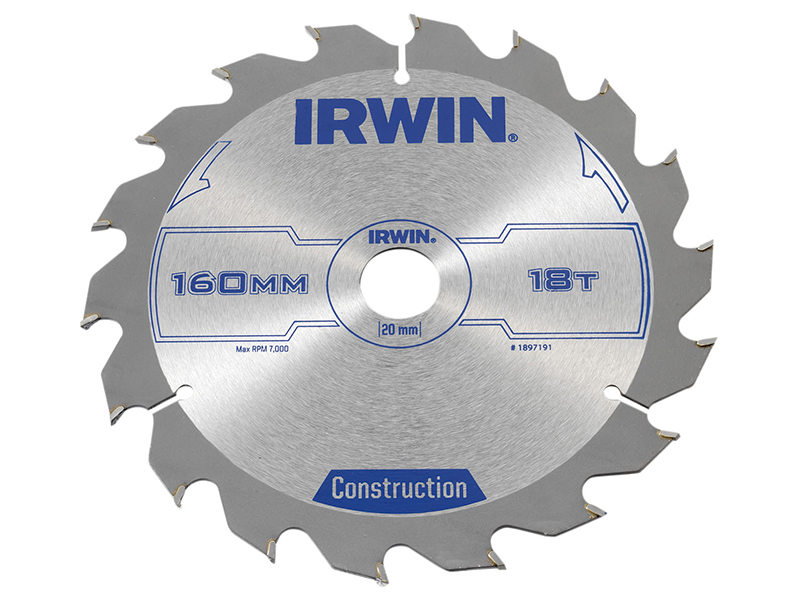 IRW1897191 - Construction Circular Saw Blade 160 x 20mm x 18T ATB