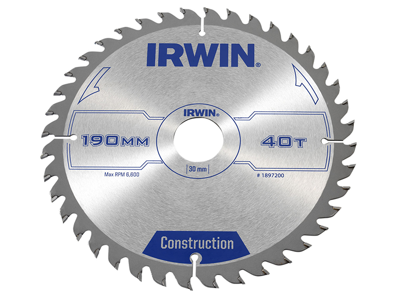 IRW1897200 - Construction Circular Saw Blade 190 x 30mm x 40T ATB