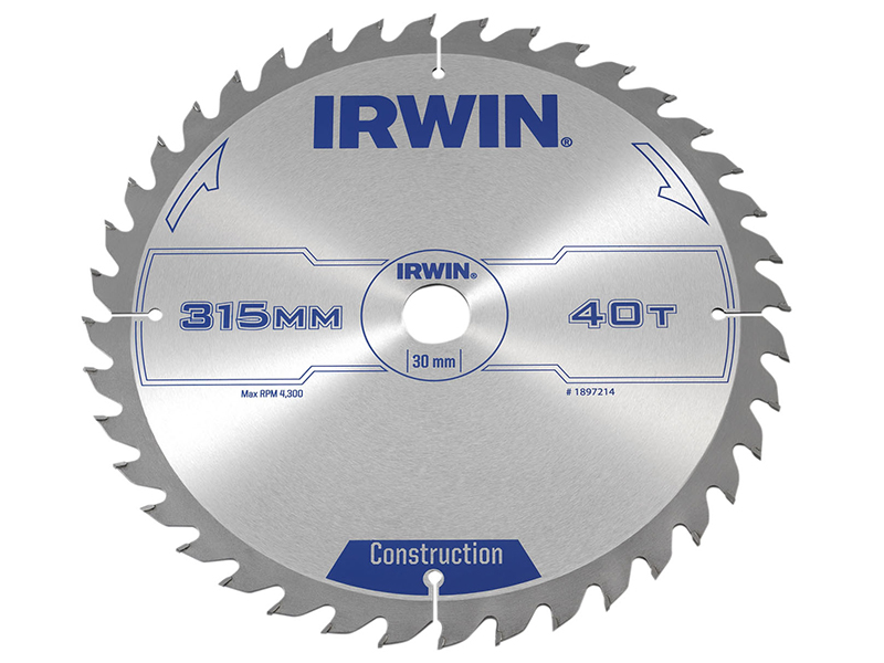 IRW1897214 - General Purpose Table & Mitre Saw Blade 315 x 30mm x 40T ATB