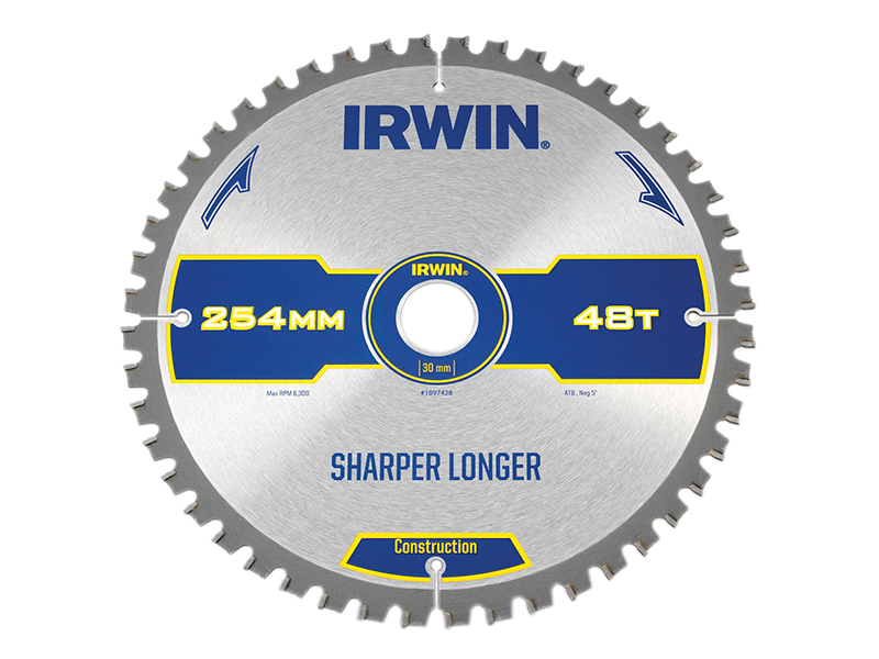 IRW1897428 - Construction Mitre Circular Saw Blade 254 x 30mm x 48T ATB/Neg