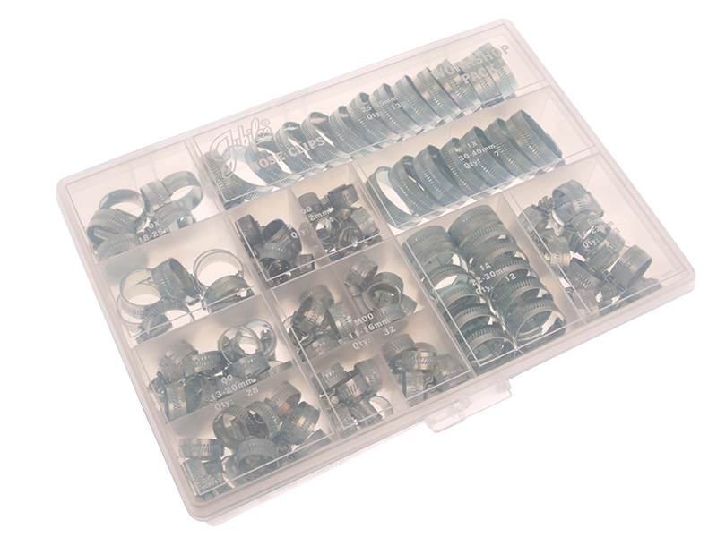 JUBHCP - Workshop Pack 143 Assorted Hose Clips (Mild Steel)