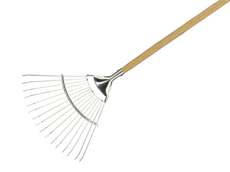 Stainless Steel Long Handled Lawn & Leaf Rake FSC