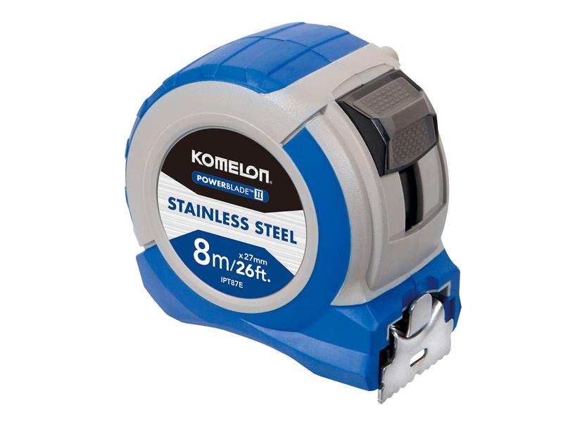 KOMIPT87E - Stainless Steel PowerBlade Pocket Tape 8m/26ft (Width 27mm)