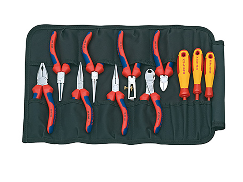Pliers & Screwdriver Set in Tool Roll 11 Piece