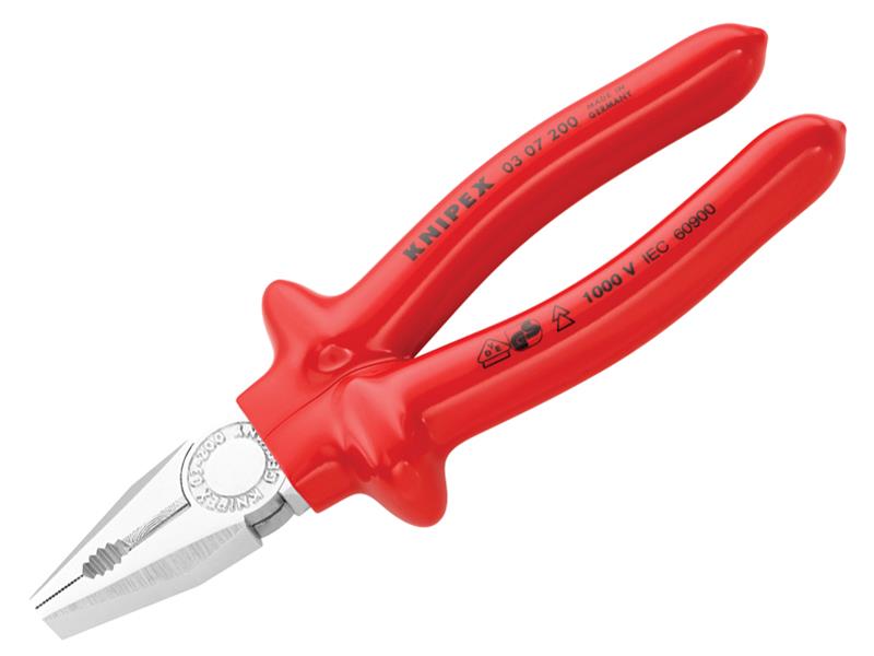 KPX0307200 - VDE Combination Pliers Dipped Handles 200mm