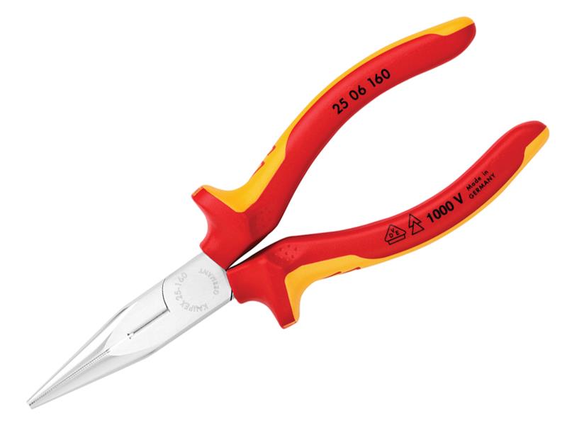 KPX2506160 - VDE Snipe Nose Side Cutting Pliers (Radio) 160mm