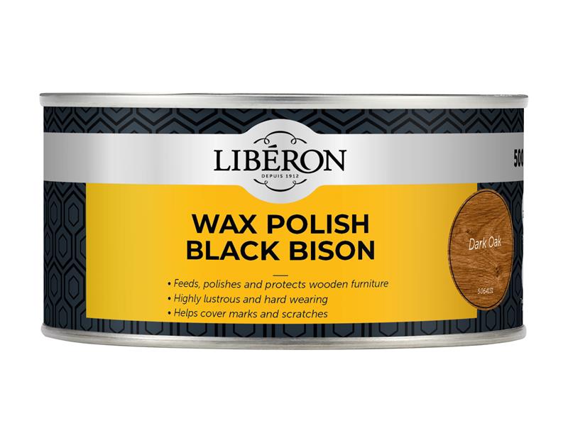 Wax Polish Black Bison Dark Oak 500ml