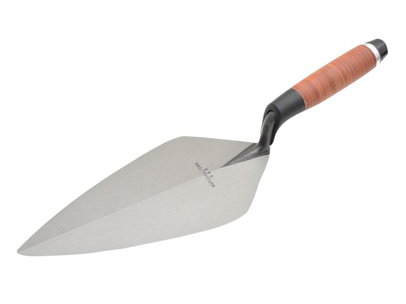 M/T34L12 - 34L Wide London Pattern Brick Trowel Leather Handle 12in