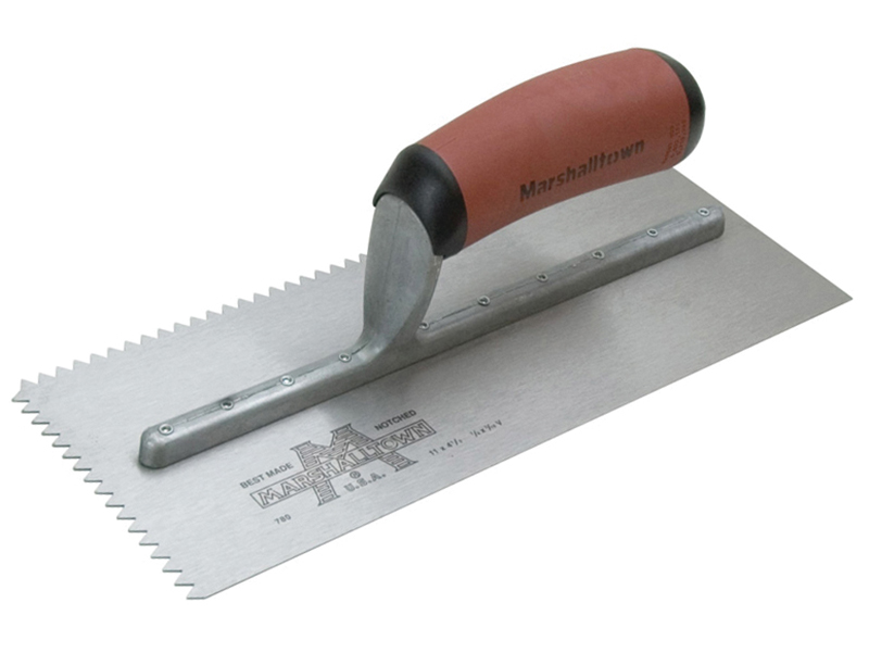 M701SD V 3/16in Notched Trowel DuraSoft Handle 11 x 4.1/2in