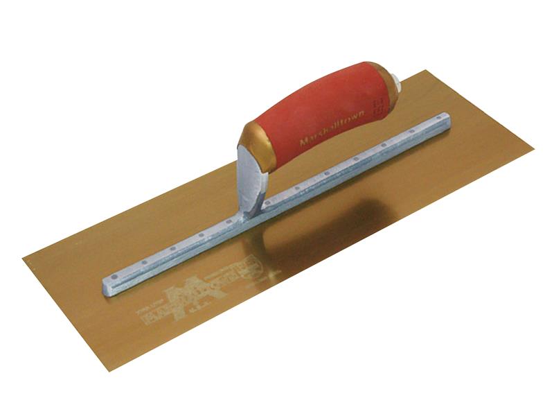 M/TMPB165GSD - MPB165GSD Pre-Worn PermaShape Finishing Gold S/S Trowel DuraSoft 16 x 5in