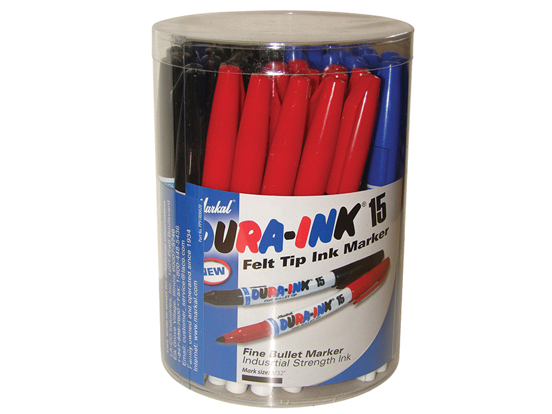 DURA-INK 15 Fine Tip Marker Mixed Colours (Tub 48)