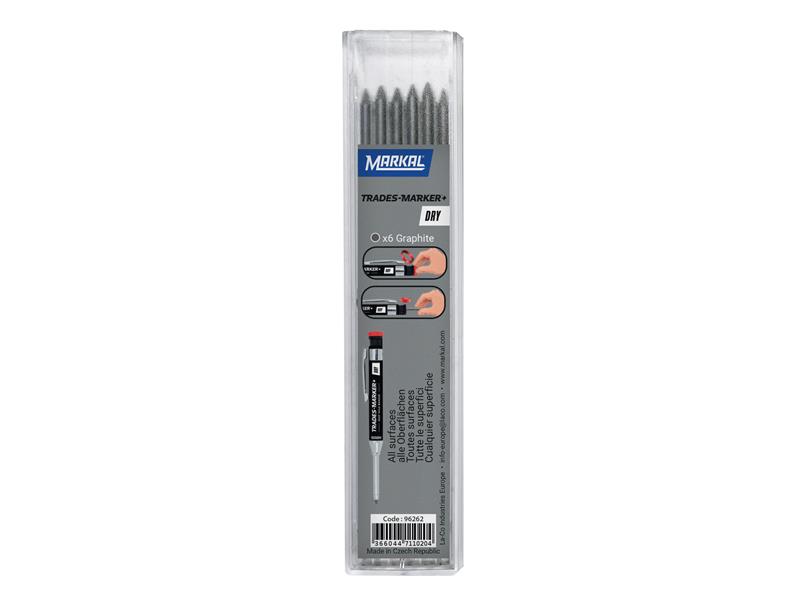 TRADES-MARKER DRY Graphite Refills (Pack 6)