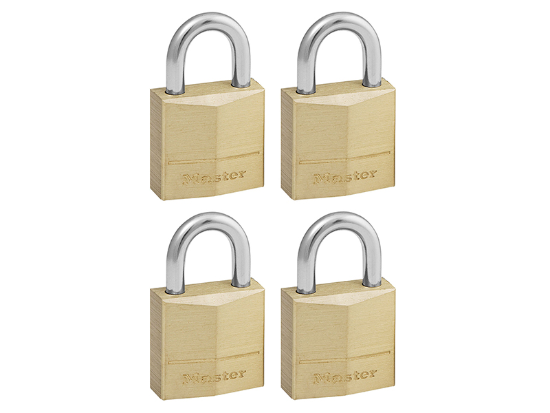 MLK120Q - Solid Brass 20mm Padlock 3-Pin - Keyed Alike x 4