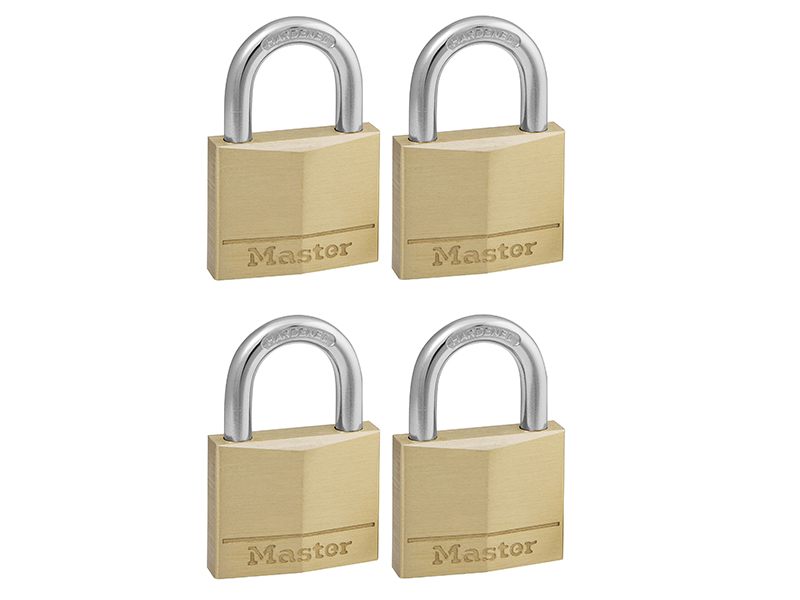 MLK140Q - Solid Brass 40mm Padlock 4-Pin - Keyed Alike x 4
