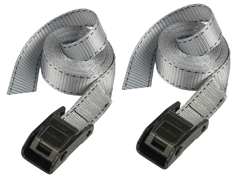 Lashing Strap with Metal Buckle Grey 2.5m 150kg (Pack 2)