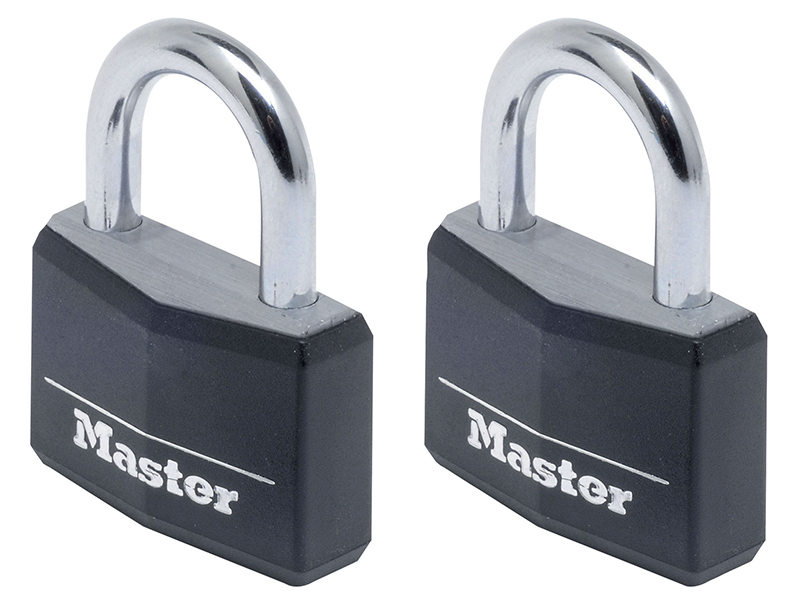 MLK9140TBLK - Aluminium Black Vinyl Cover 40mm Padlock 4-Pin - Keyed Alike x 2