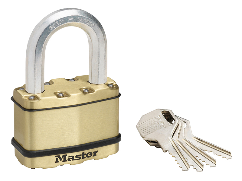 MLKM15BLF - Excell Brass Finish 64mm Padlock 5-Pin - 38mm Shackle