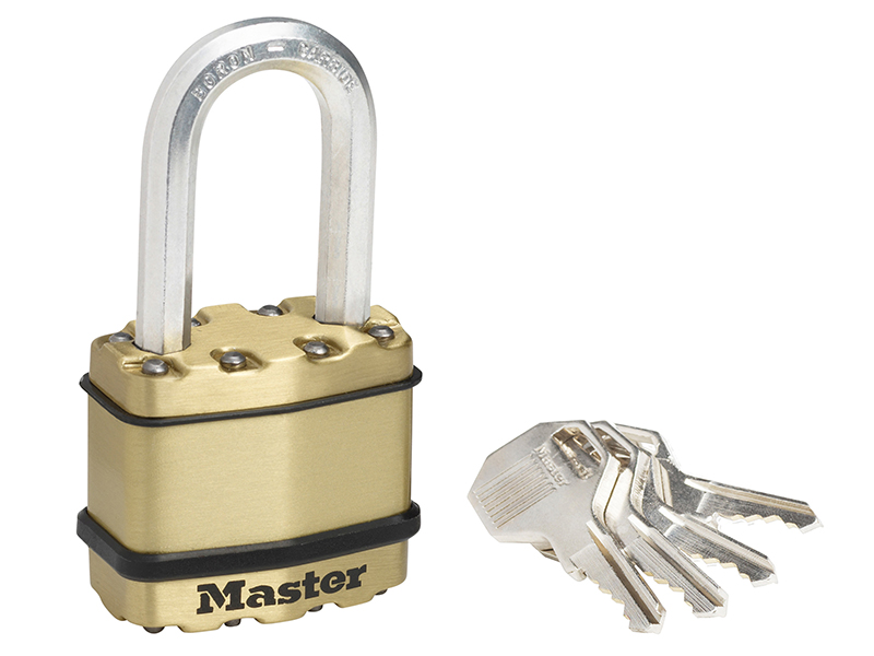 MLKM1BLF - Excell Brass Finish 45mm Padlock 4-Pin - 38mm Shackle