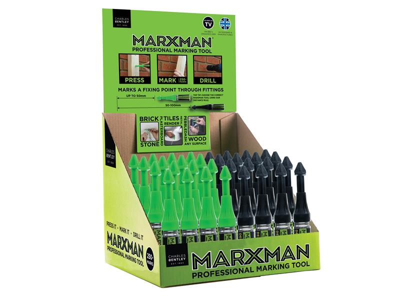 MRXMIX30GRN - MarXman Standard & Deep Hole Professional Marking Tools CDU of 30