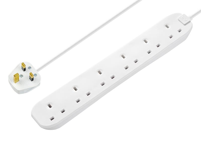 MSTBSG210 - Extension Lead 240V 6-Gang 13A White 2m