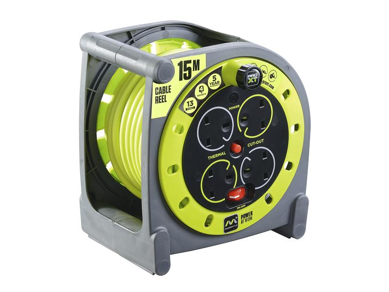 MSTHMU15134 - PRO-XT Case Cable Reel 240V 13A 4-Socket 15m