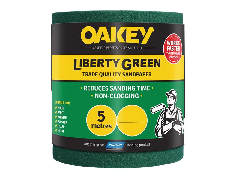 OAK30395 - Liberty Green Sanding Roll 115mm x 5m Extra Coarse 40G