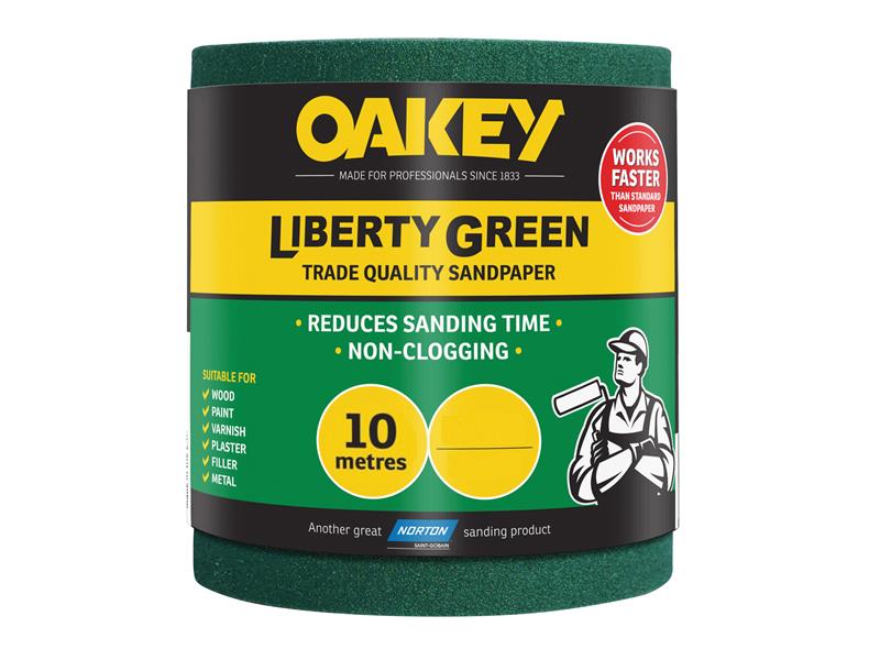 OAK33217 - Liberty Green Sanding Roll 115mm x 10m Medium 80G