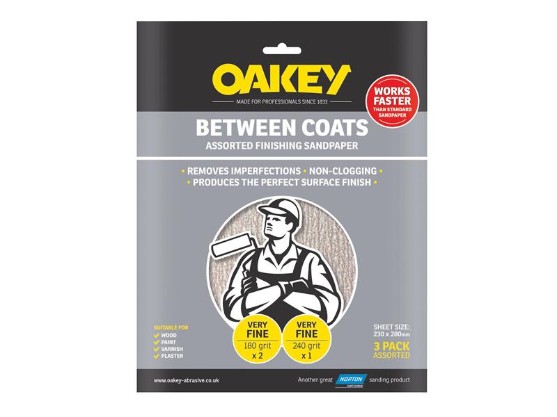 Between Coats Finishing Sandpaper 230 x 280mm Assorted -3