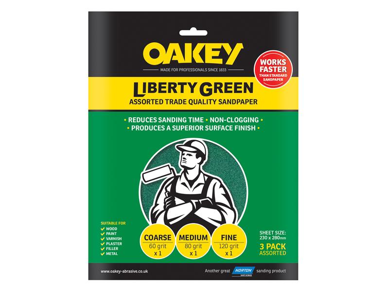 Liberty Green Aluminium Oxide Sheets 230 x 280mm Assorted -3