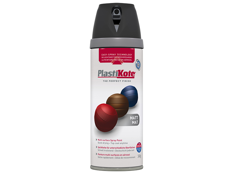 PlastiKote PKT23101 - Twist & Spray Matt Black 400ml