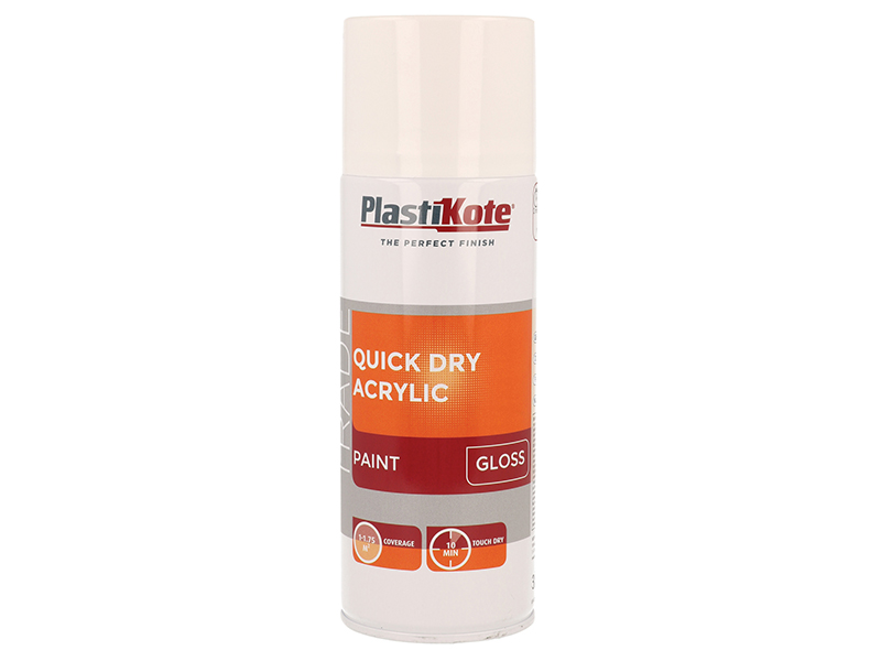 PKT71011 - Trade Quick Dry Acrylic Spray Paint Gloss White 400ml