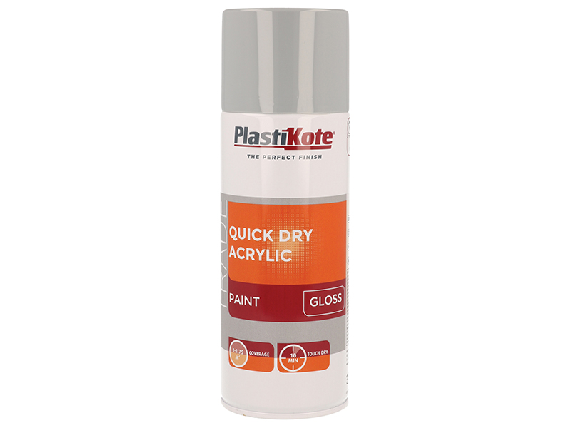 PKT71012 - Trade Quick Dry Acrylic Spray Paint Gloss Grey 400ml