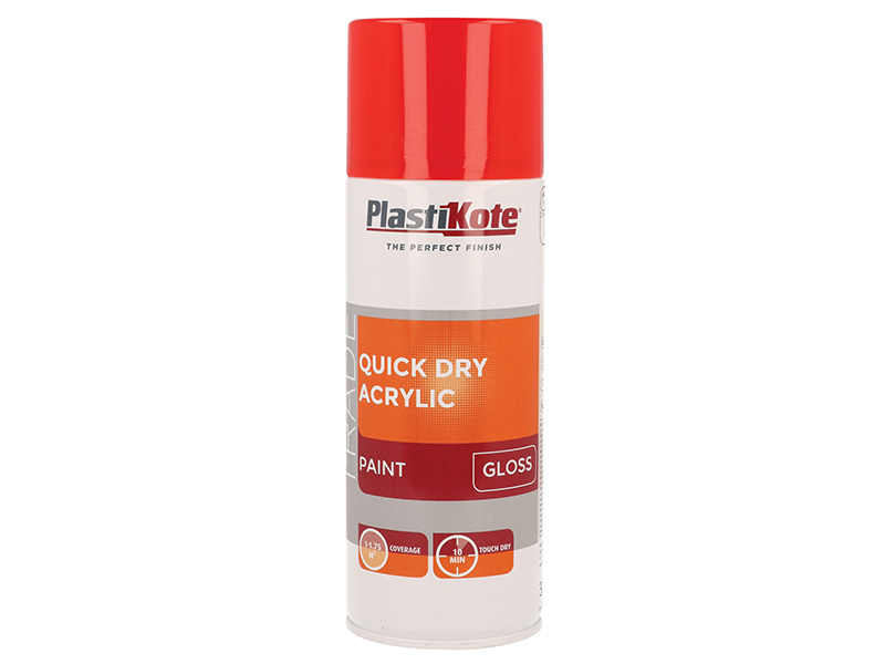 PKT71014 - Trade Quick Dry Acrylic Spray Paint Gloss Red 400ml