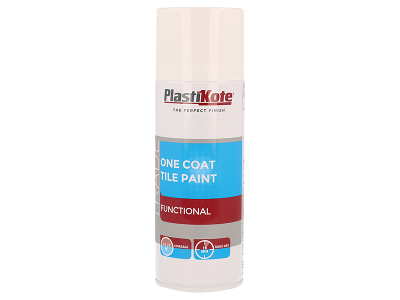 PKT71026 - Trade One Coat Spray Tile Paint Gloss White 400ml