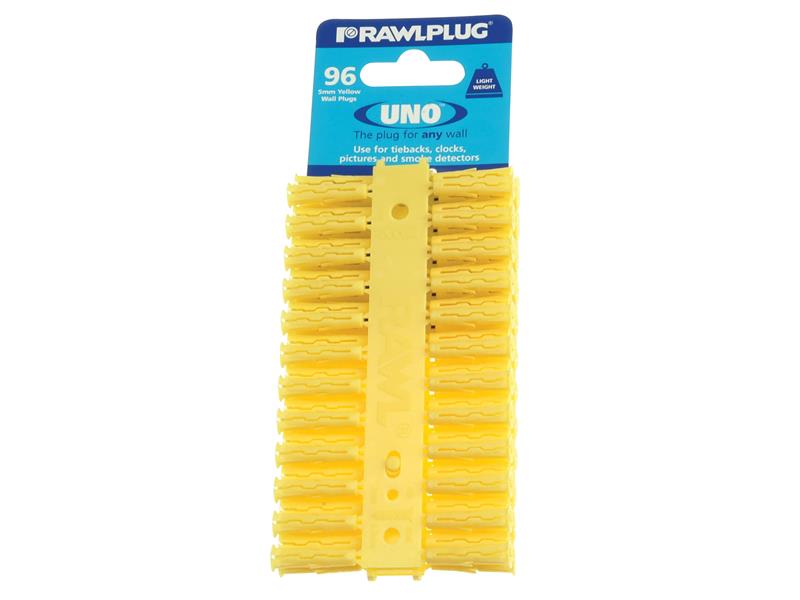 RAW68500 - Yellow UNO Plugs 5 x 24mm (Card 96)