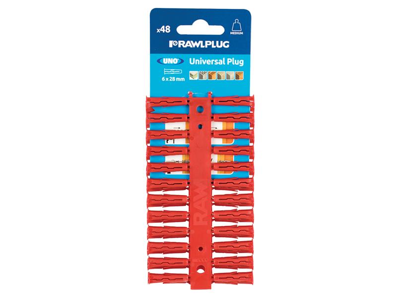 Red UNO Plugs 6 x 28mm (Card 48)