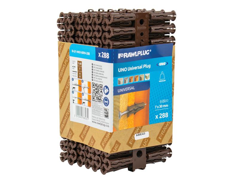 Brown UNO Plugs 7 x 30mm (Pack 288)