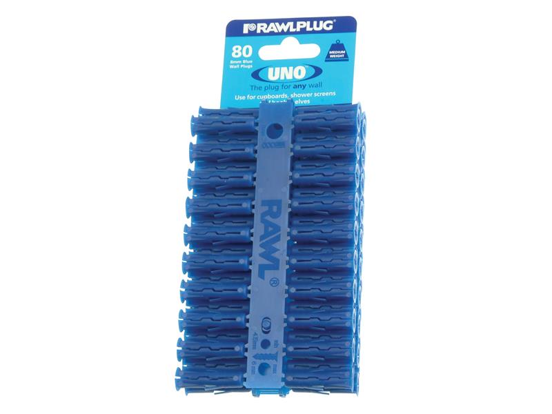 RAW68595 - Blue UNO Plugs 8 x 32mm (Card 80)