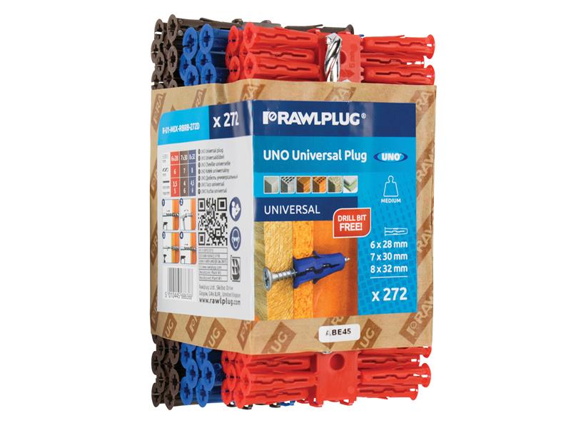 Mixed UNO Plugs (Pack 272) + Drill Bit