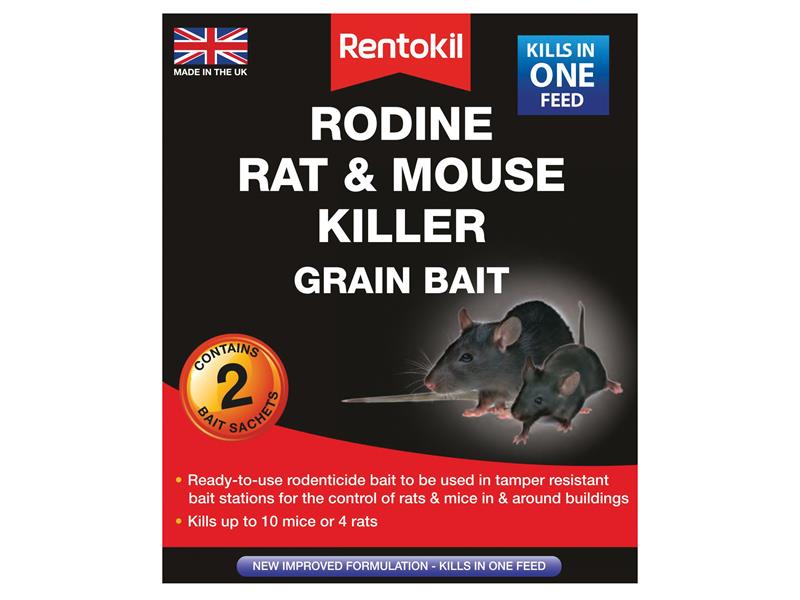 RKLPSMR11 - Rodine Rat & Mouse Killer Grain Bait (Sachets 2)