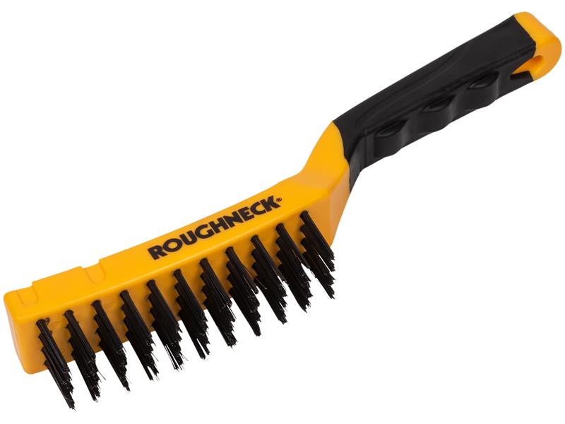 ROU52040 - Carbon Steel Wire Brush Soft Grip 300mm (12in) - 4 Row