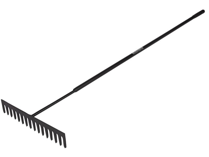 Asphalt Rake 16 Flat Teeth - Tubular Steel Shaft Handled